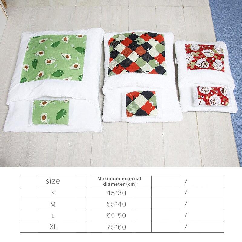 A cozy removable dog cat bed sleeping bag in soft pp cotton, perfect for winter warmth, available in multiple sizes.