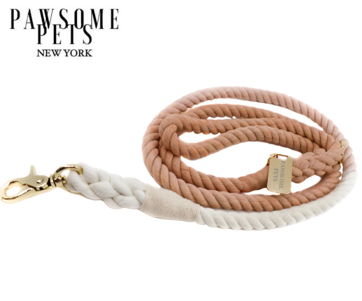 Birch Rope Leash made from 100% cotton with luxe hardware and a matching charm, showcasing its vibrant color and durable design.