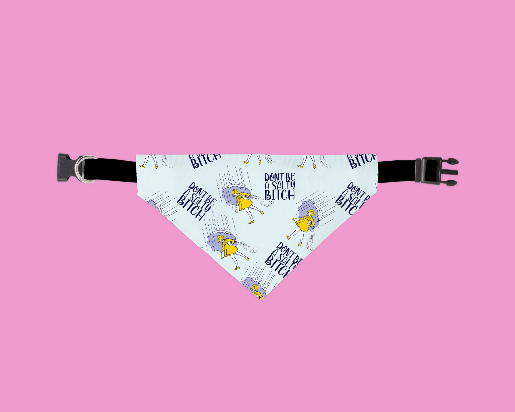 A stylish Salty Bandana for dogs, featuring unique canvas fabric and a slip-on design for secure fit.