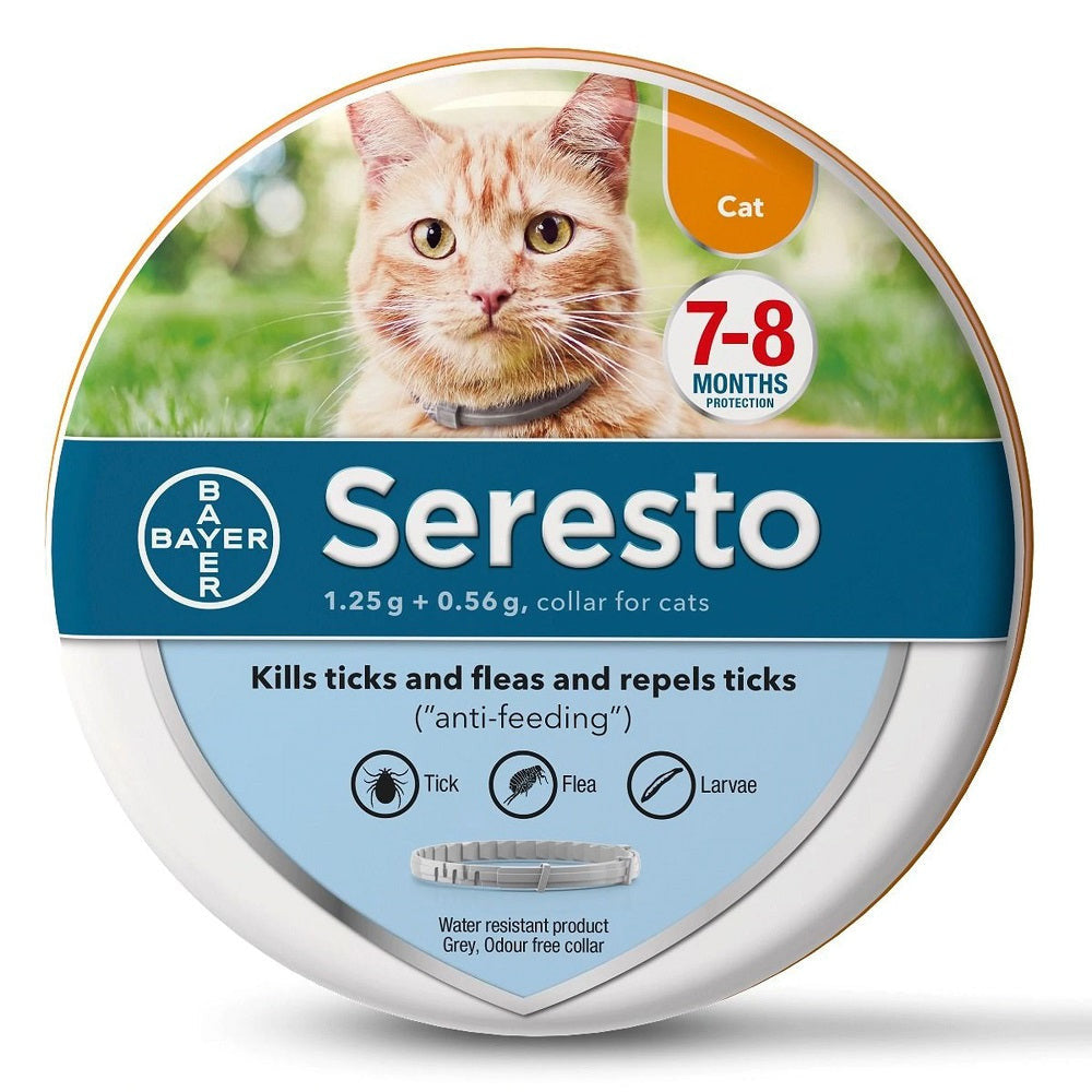 Seresto Flea & Tick Collar for Cats, showcasing its sleek design and packaging, ideal for effective pest prevention.