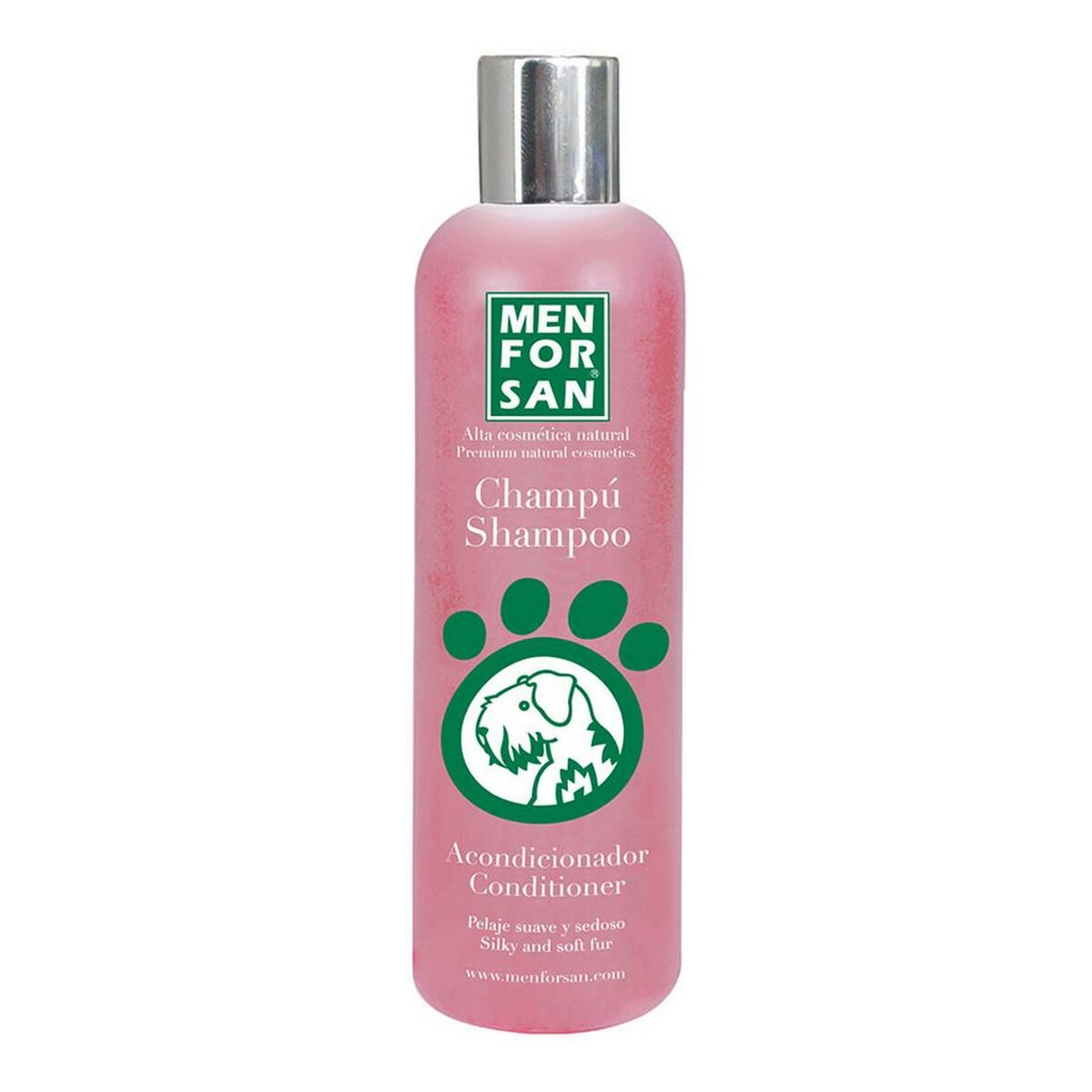 Menforsan 300 ml Dog Conditioner bottle with gel formula, designed for curly and long-haired dogs, featuring a fresh scent.