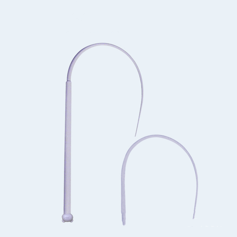 Silicone cat teaser pole with a mouse tail, designed for interactive play, showcasing its flexible and durable silicone material.