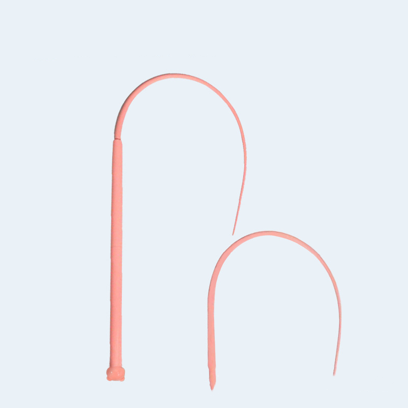 Silicone cat teaser pole with a mouse tail, designed for interactive play, showcasing its flexible and durable silicone material.