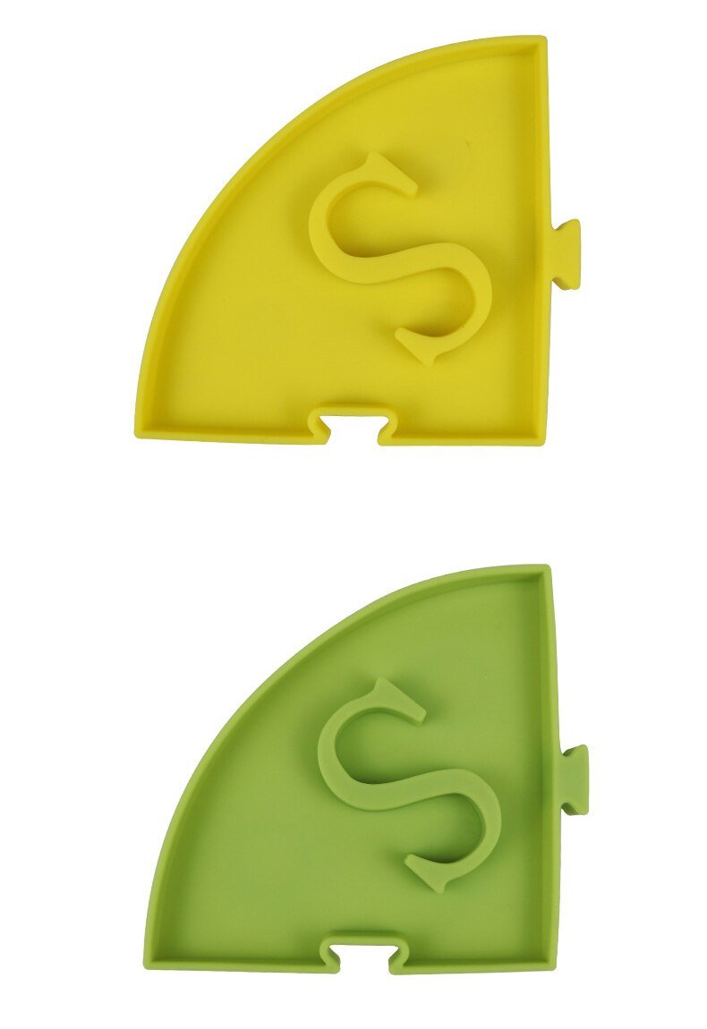 Silicone pet bowl designed for slow eating, featuring raised sections to prevent choking, suitable for dogs and cats.