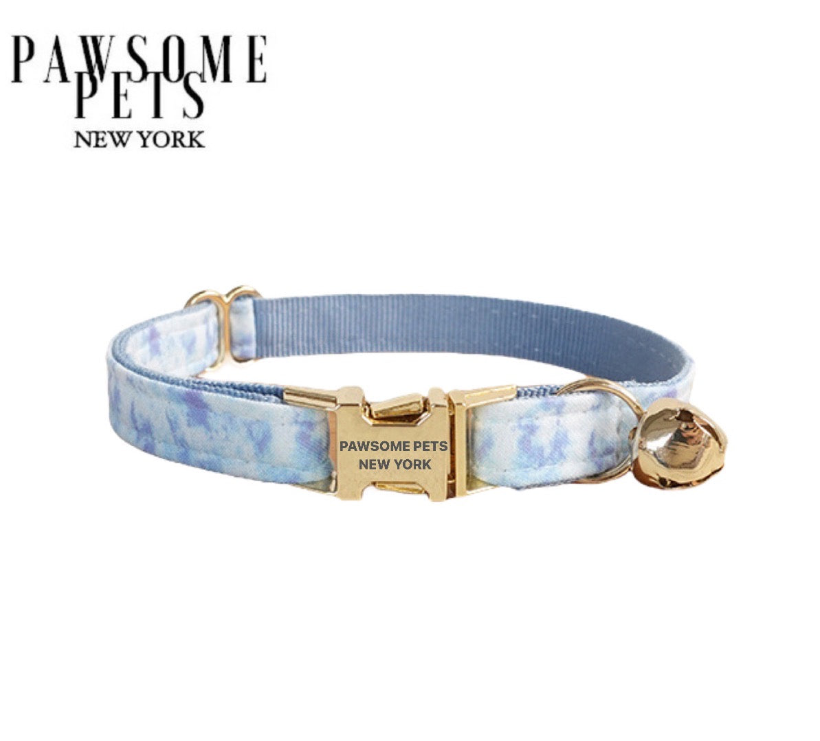 Small size dog and cat collar in Dutch Blue, made of durable nylon webbing with an adjustable design and quick-use buckle.