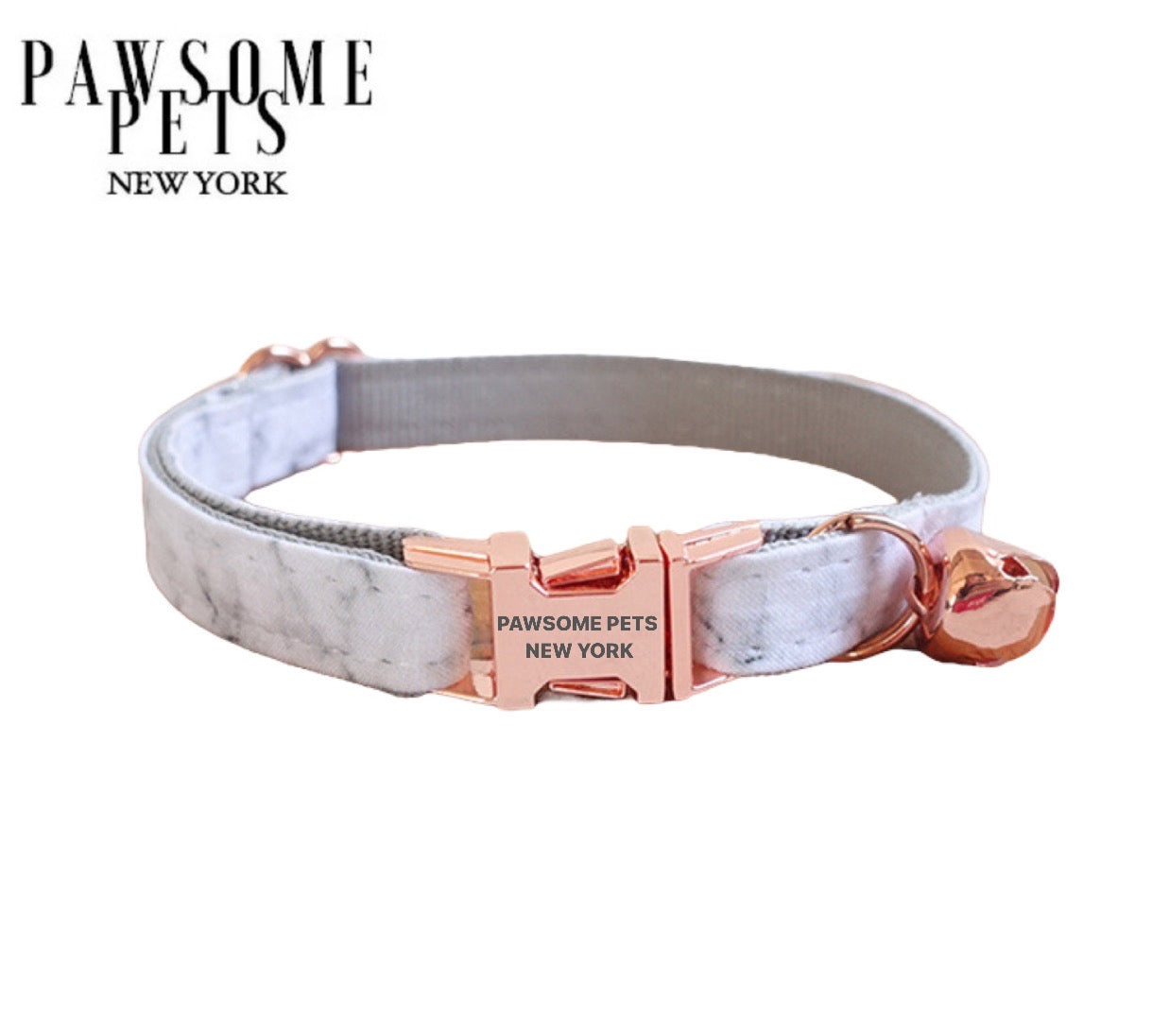Mable White small size dog and cat collar made of durable nylon webbing with a quick-use buckle.