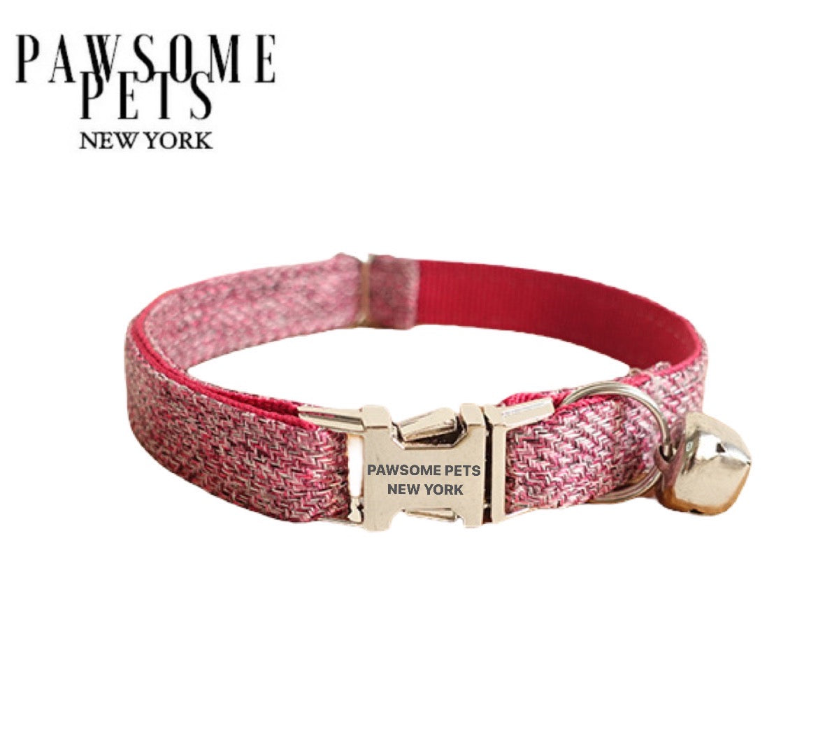 Small size dog and cat collar in rose mauve color, featuring adjustable nylon webbing and quick-use buckle.