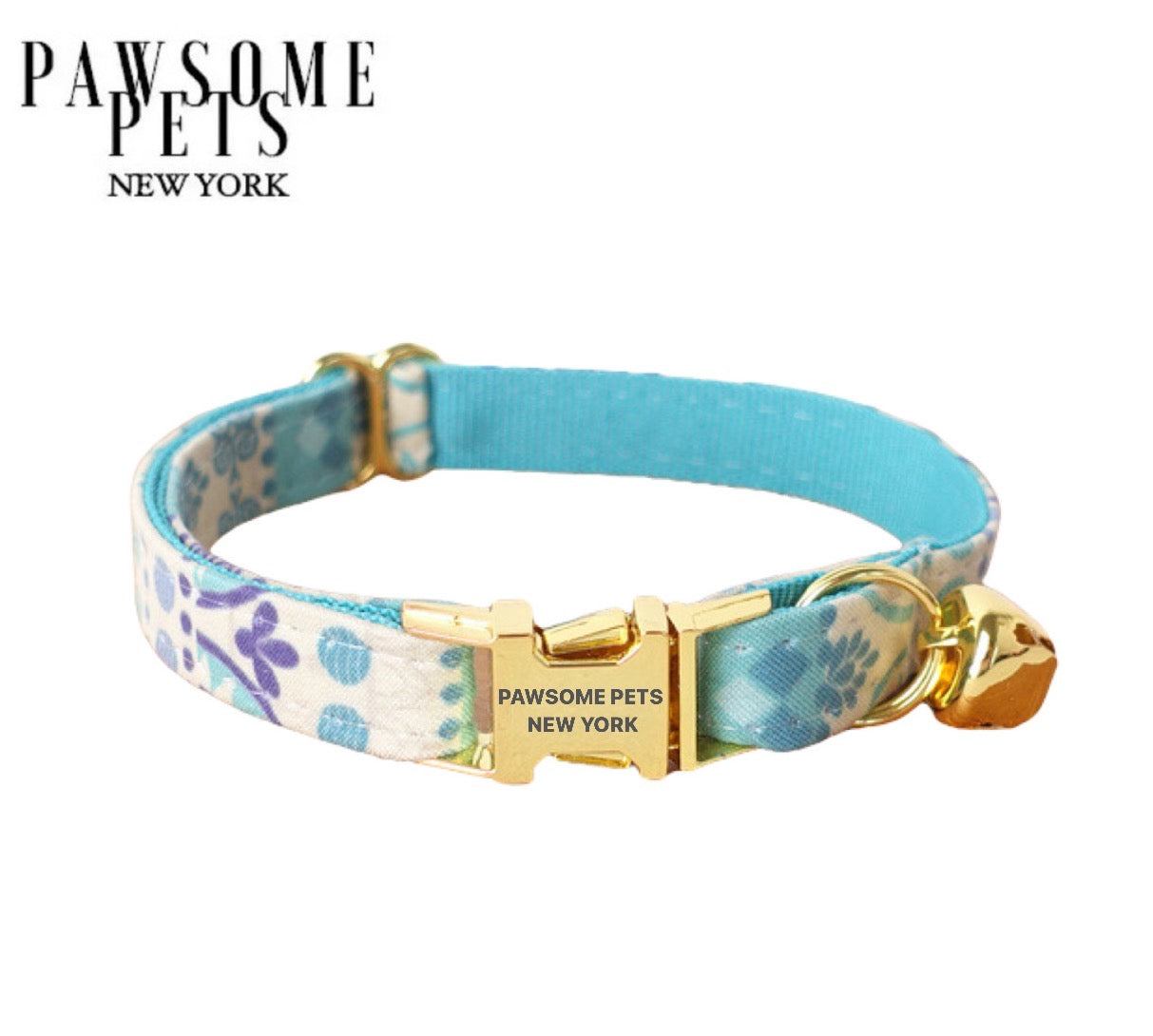 Ultramarine small size dog and cat collar made of durable nylon webbing with a quick-use buckle.