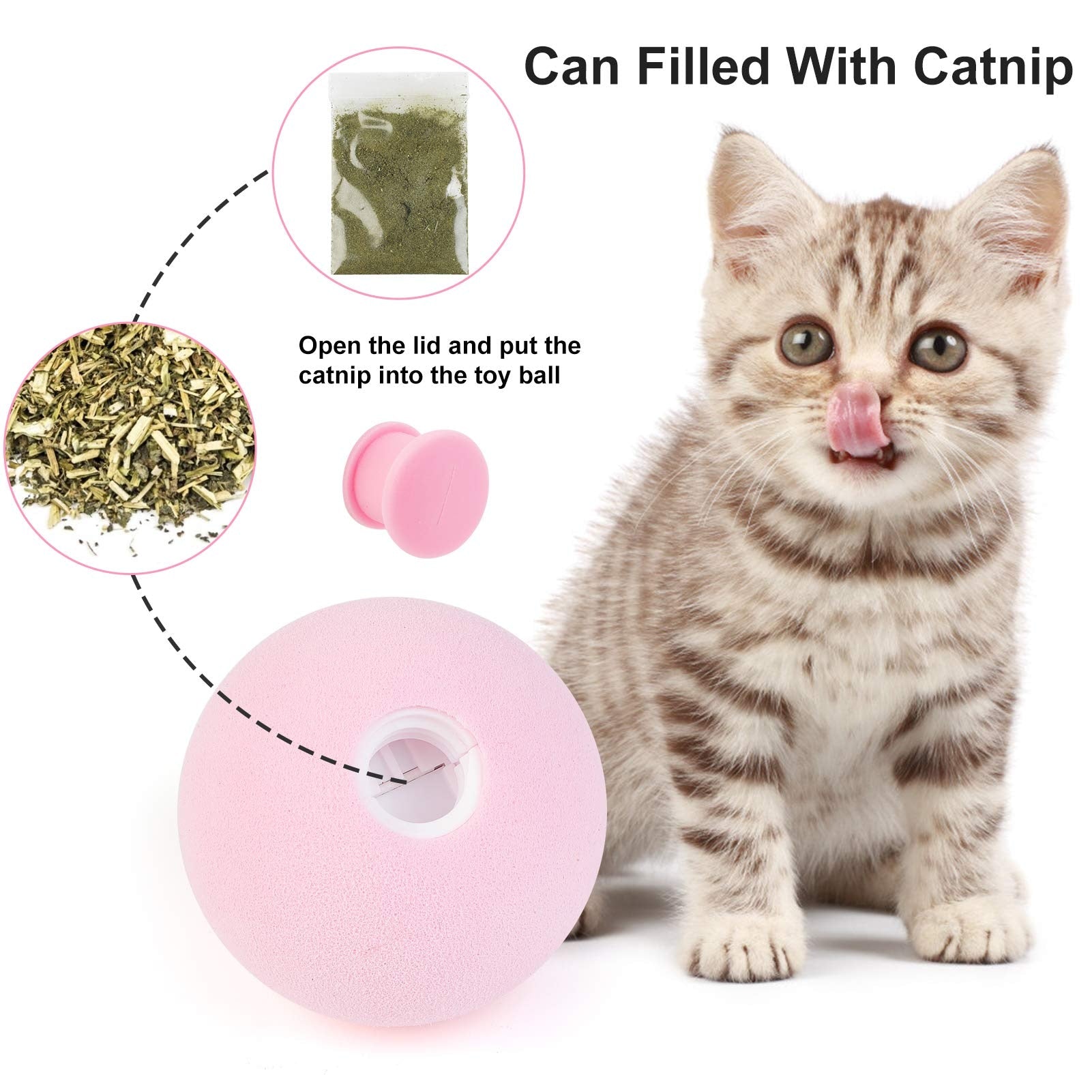 Smart Cat Toys Interactive Ball with catnip, designed for engaging play and realistic animal sounds.