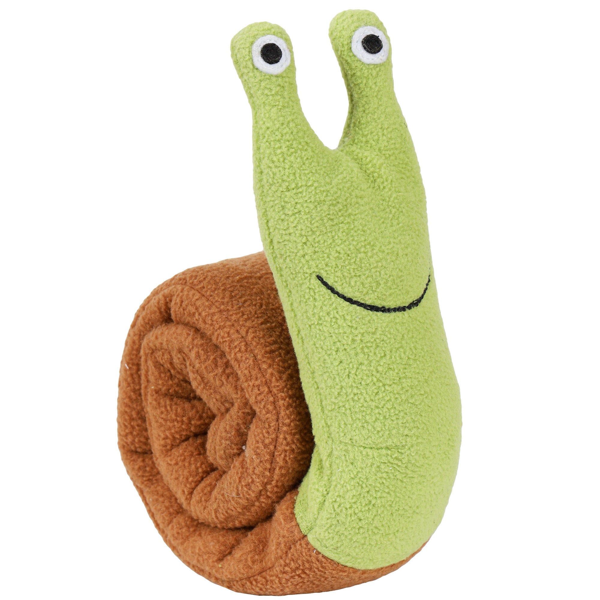 A colorful Snail Rollup snuffle toy designed for dogs, featuring multiple folds for hiding treats and promoting slow feeding.