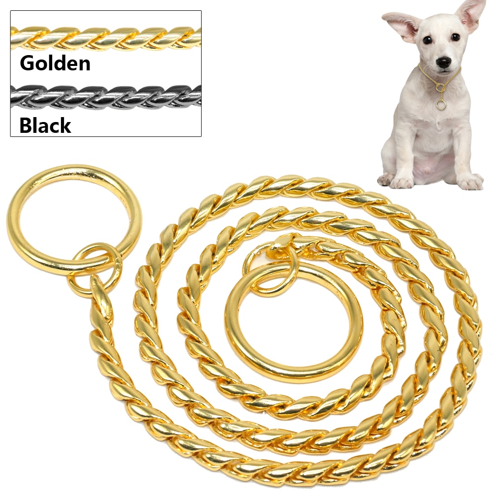 Gold and black dog collars.