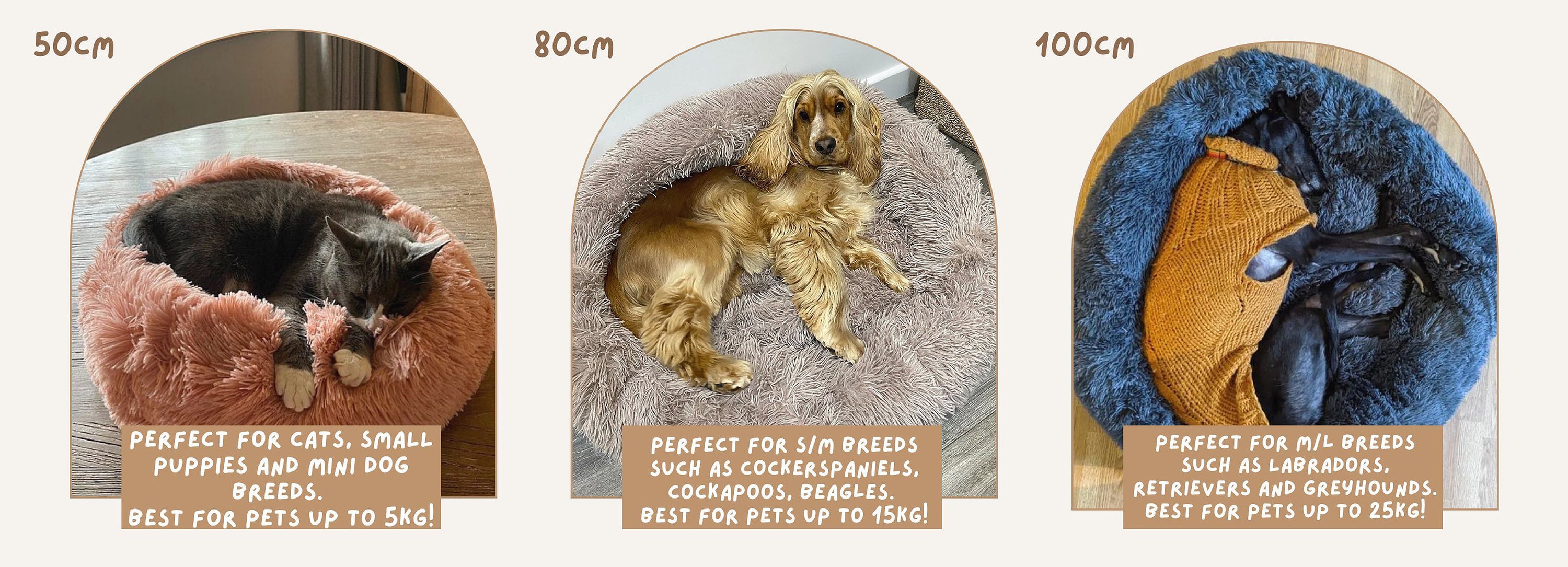 Soft Calming Donut Bed for Dogs and Cats, featuring a plush, fluffy design with raised edges for comfort and security.