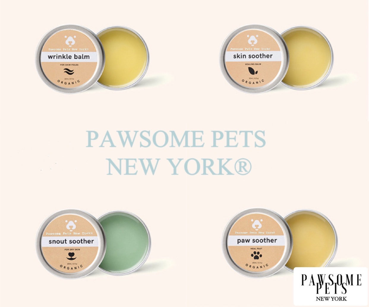 A jar of SOFT PAWSOME TREATMENT for pets, showcasing its creamy texture and natural ingredients, perfect for healing and protecting paw pads.