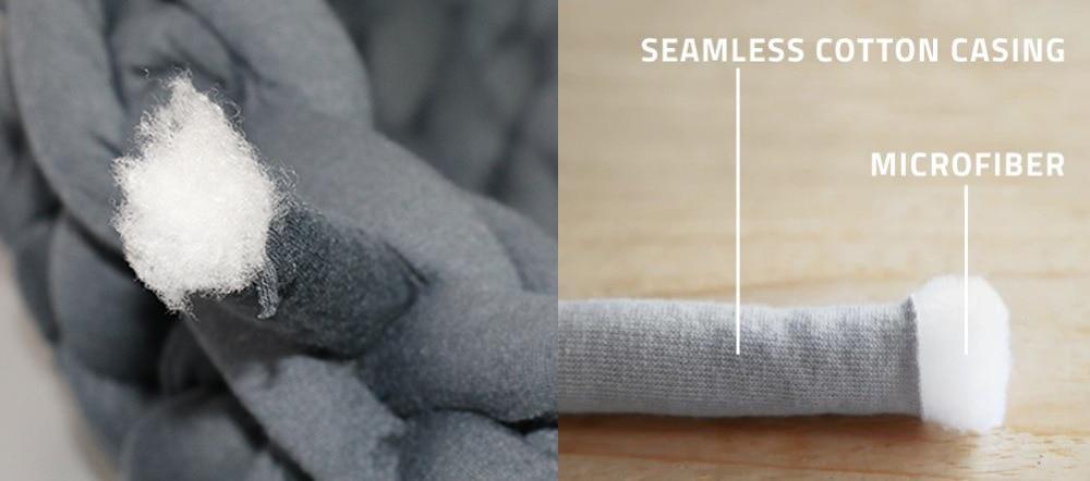 A cozy, handmade knit pet bed designed for small dogs and cats, featuring a soft, breathable fabric and a detachable design for easy washing.