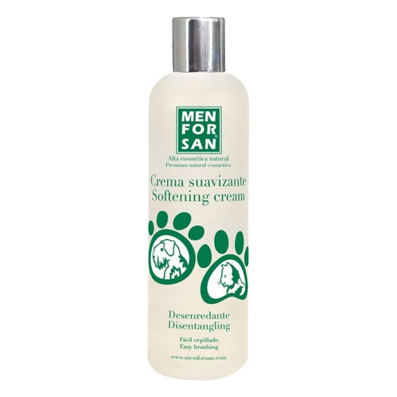Menforsan Softening Cream for dogs and cats in a 300 ml container, designed to nourish and soften pet fur.