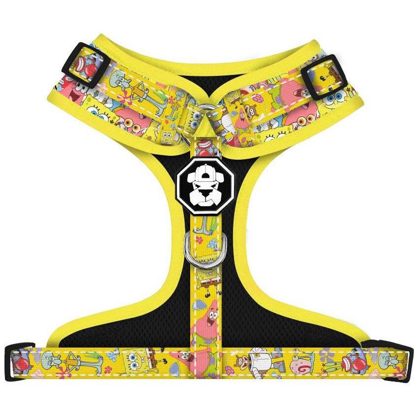 Spongebob x Fresh Pawz adjustable mesh harness featuring vibrant colors and a fun design, perfect for pets.