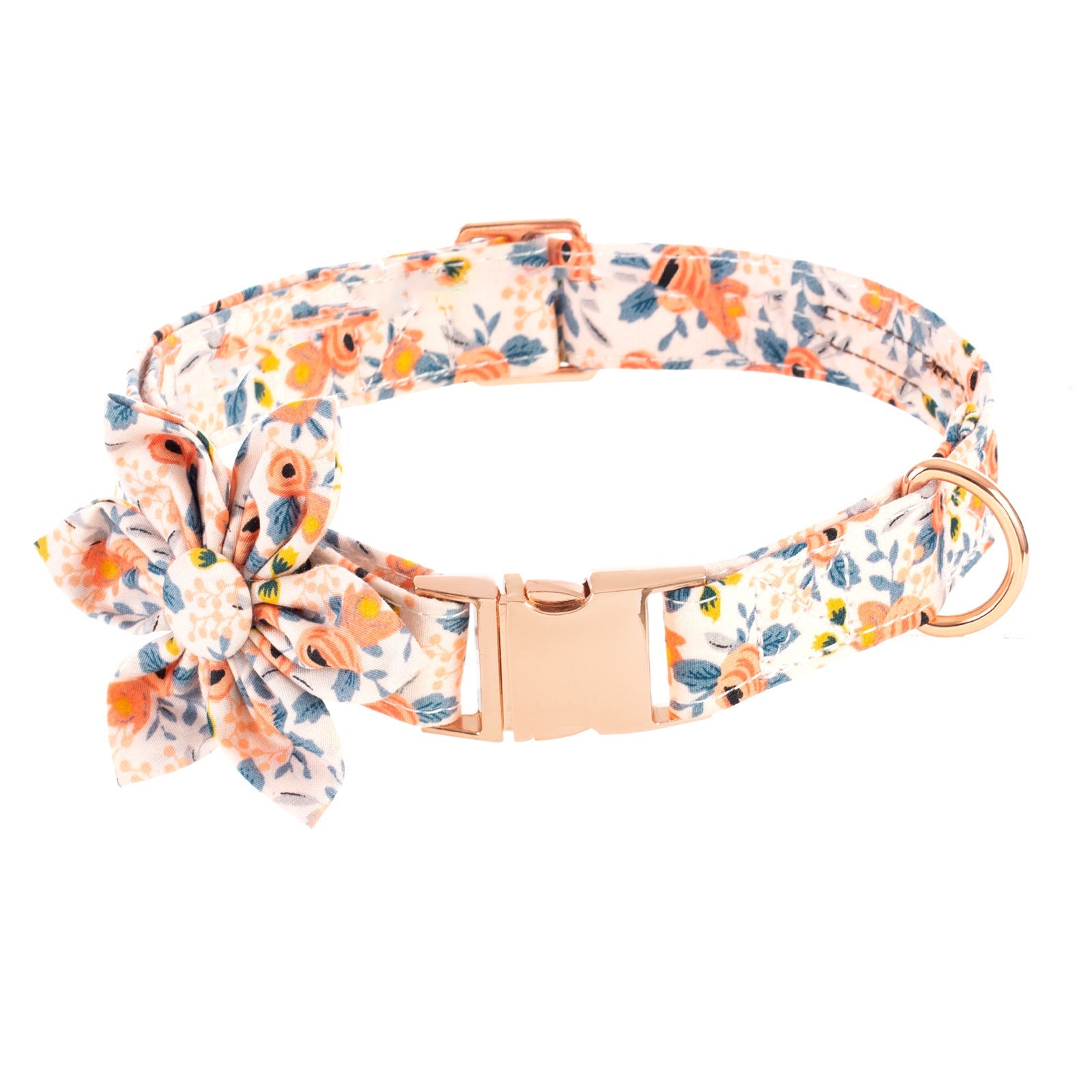 Pawsome Spring Day Collar & Leash Set featuring a double bow tie, handmade with 100% cotton, designed for dogs and cats.
