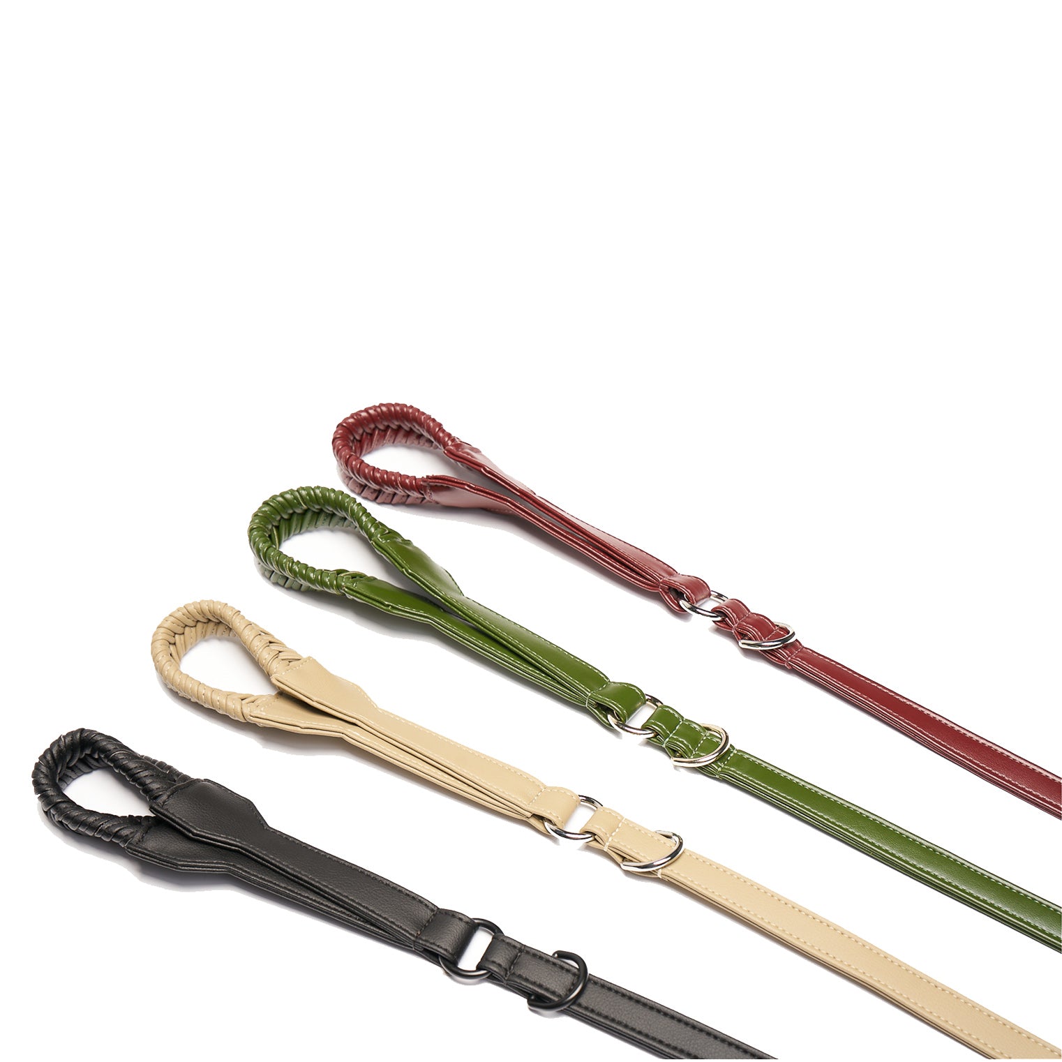 Stand by Me Leash in Nopal Green, featuring a hand-braided design and gold hardware, perfect for stylish walks.
