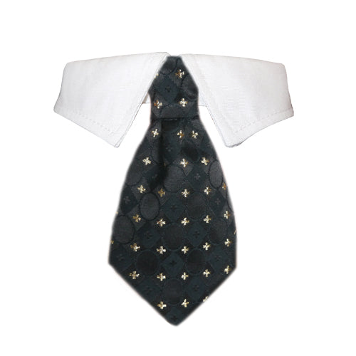 Stanley Shirt Collar in black with detachable tie and Velcro closure, designed for formal occasions.