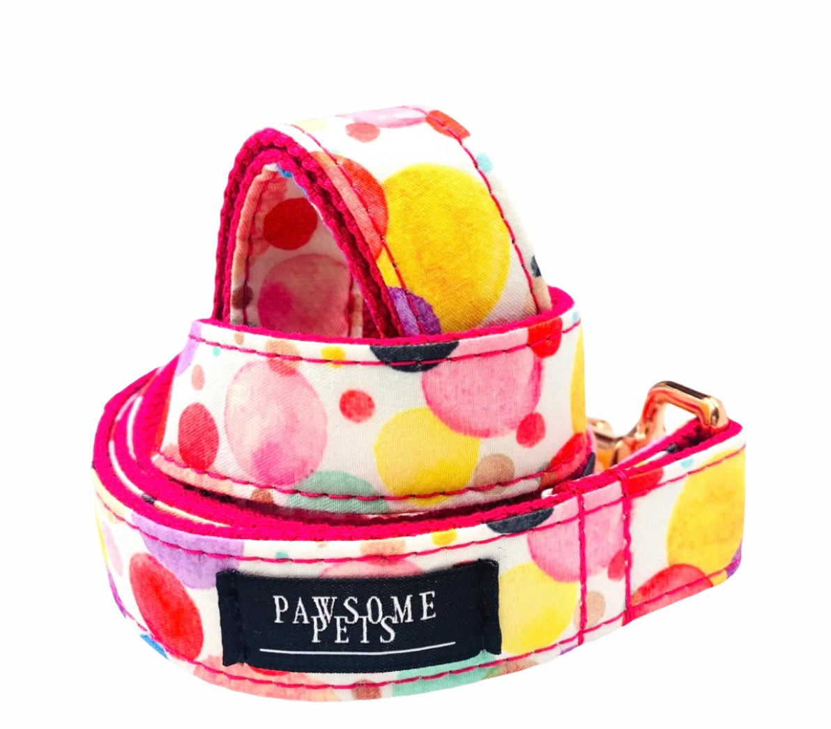 Two colorful pet harnesses from the STEP IN BUNDLE - OH MY BUBBLES, showcasing durable fabric and adjustable straps.