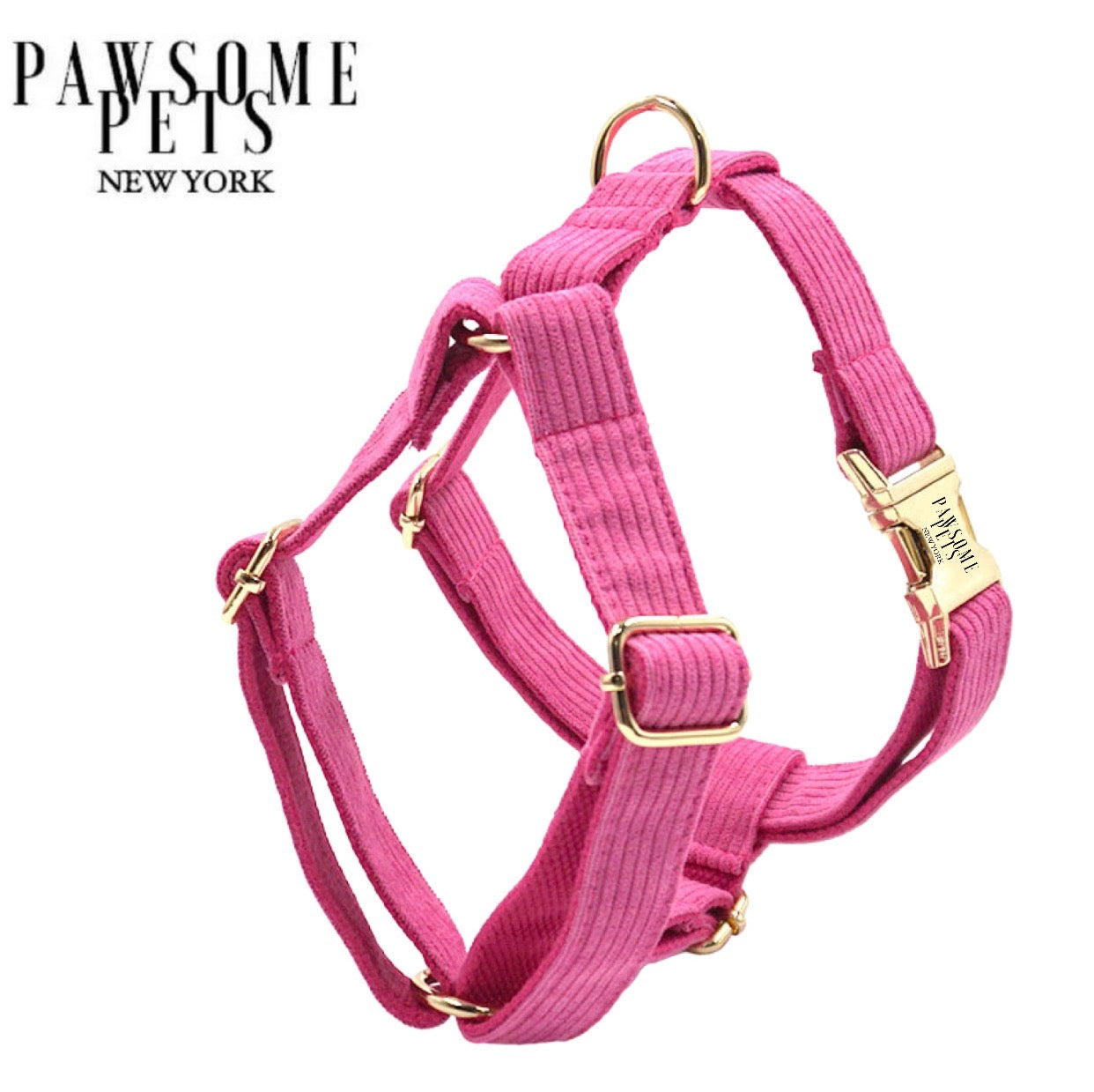 Rose pink step-in dog harness designed for comfort and style, suitable for all breeds with eco-friendly materials.