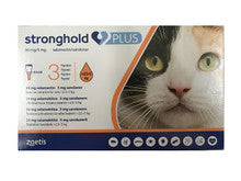Stronghold Plus Spot-on for Cats and Kittens, 3 pipettes for parasite treatment, suitable for cats weighing 2.5-5 kg.
