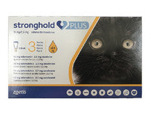 Stronghold Plus Spot-on for Cats & Kittens packaging with pipettes, designed for small cats up to 2.5 kg, effective against fleas and ticks.