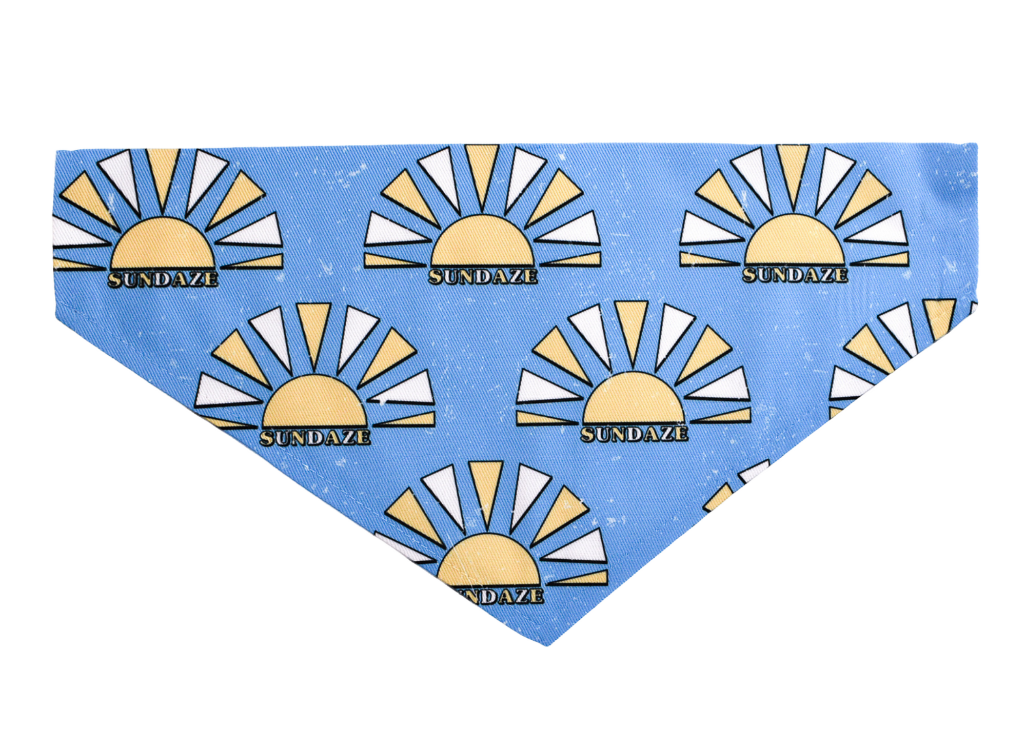 A stylish Sundaze Bandana for dogs, featuring unique canvas fabric and a slip-on design for easy wear.