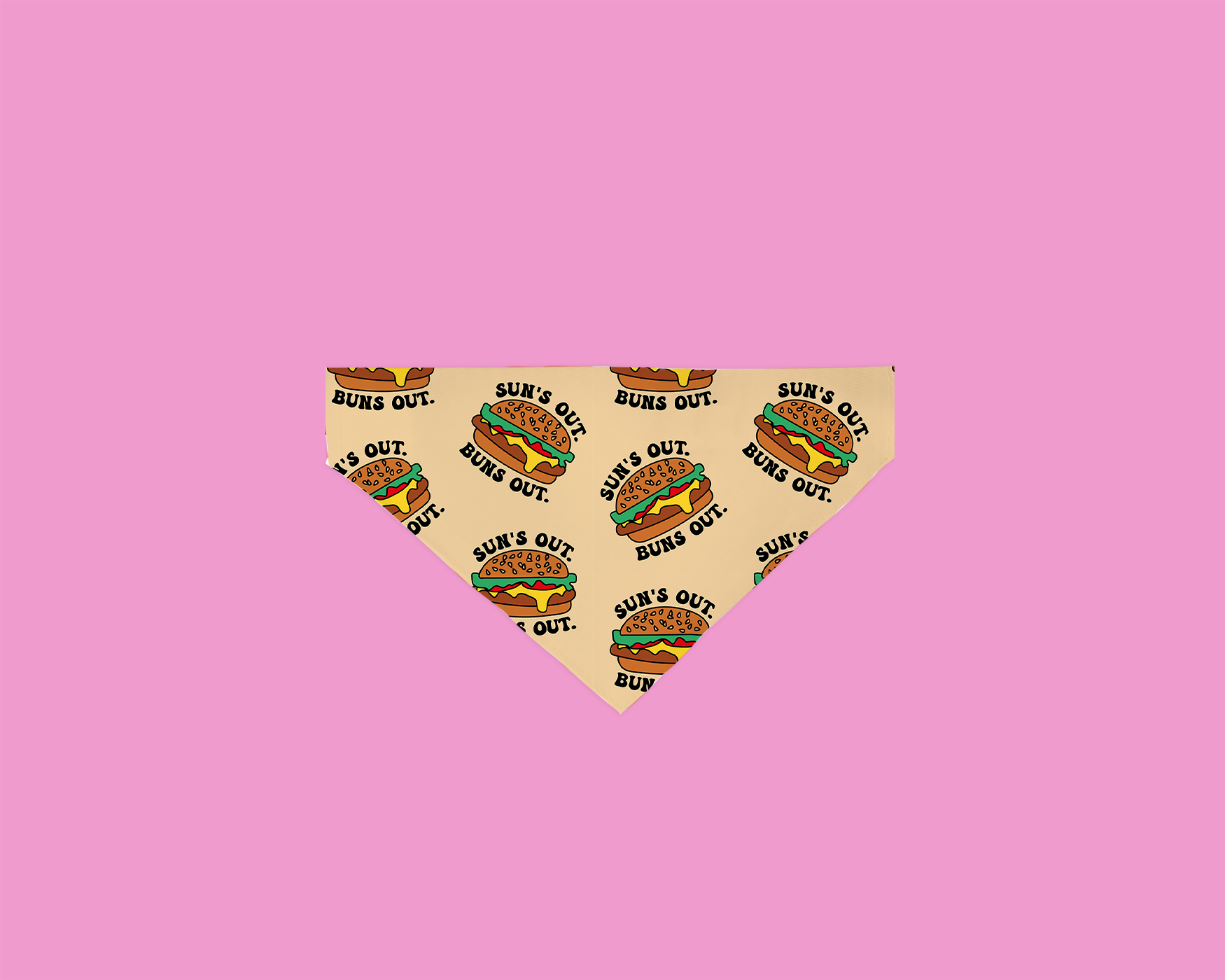 A stylish Suns Out Bandana for dogs, featuring a vibrant design and slip-on fit, perfect for sunny days.