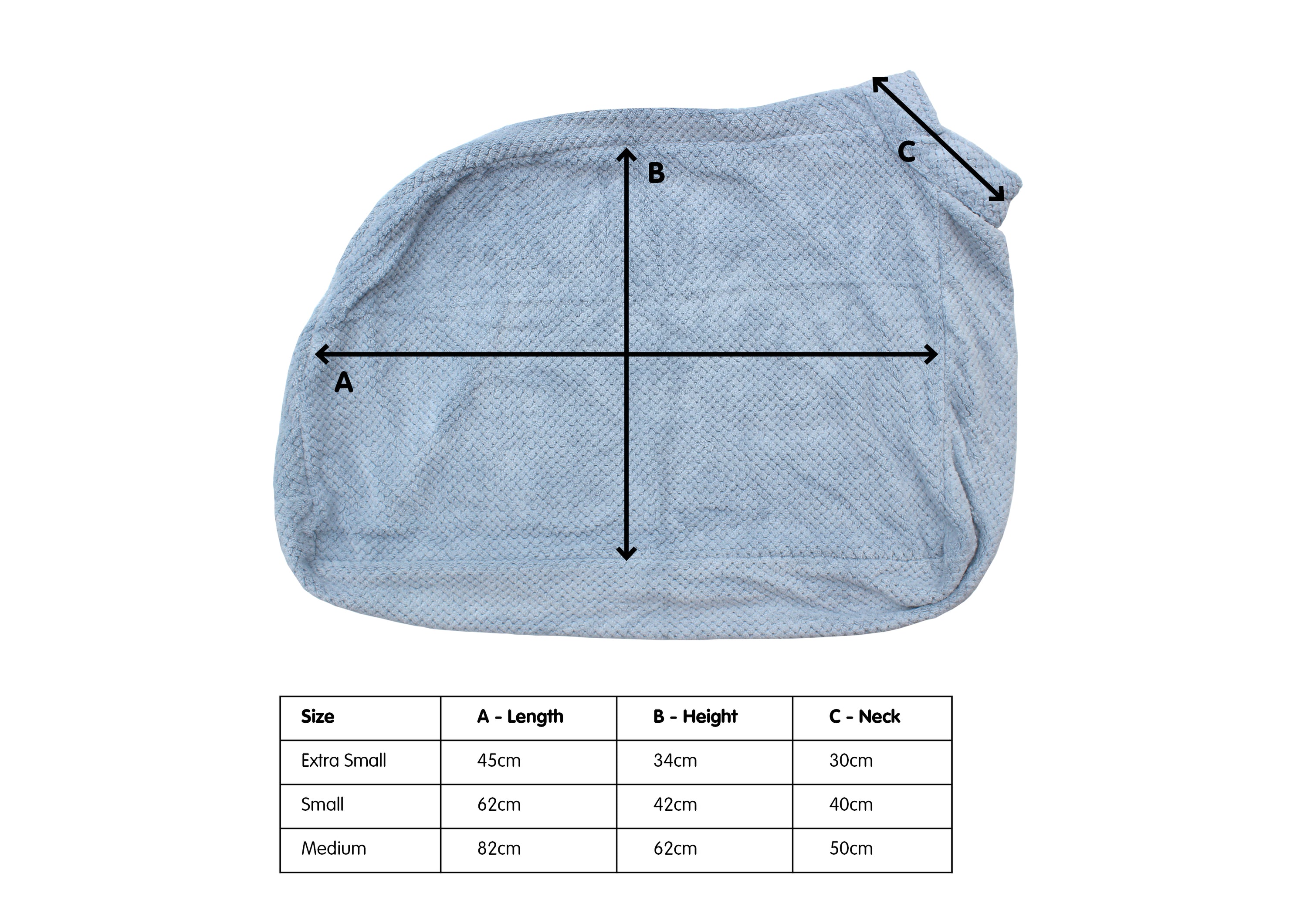 Super Absorbent Microfibre Dog Drying Bag in sky blue, designed to keep pets dry and comfortable after outdoor activities.