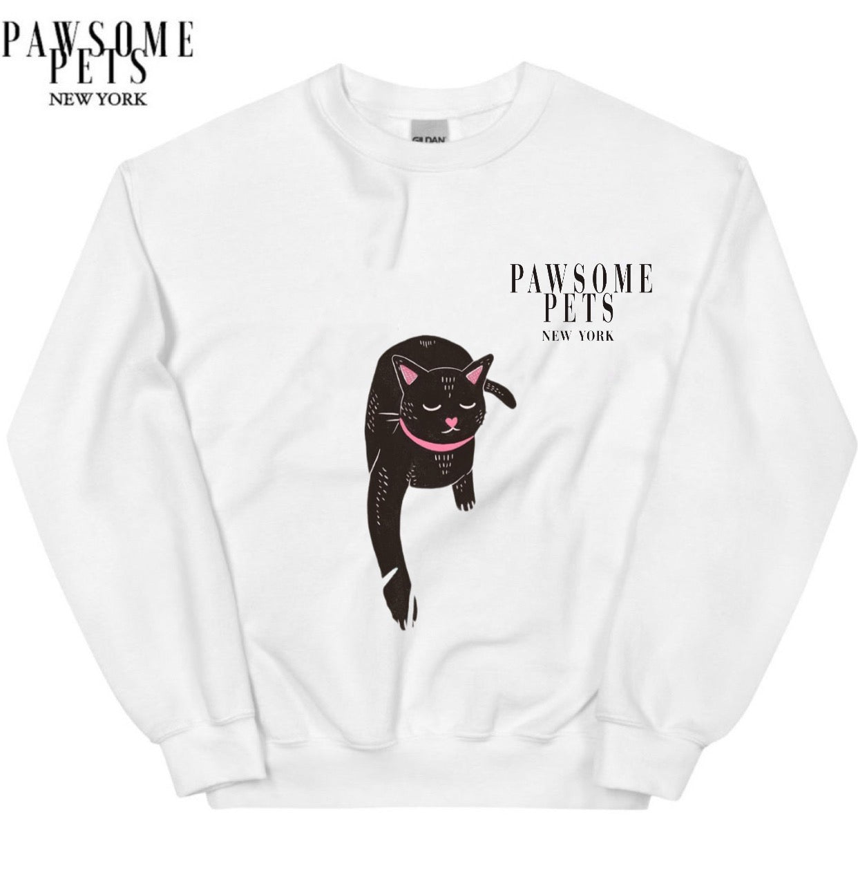 A stylish Black Cat sweatshirt featuring a comfortable fit and eco-friendly print, perfect for casual wear.