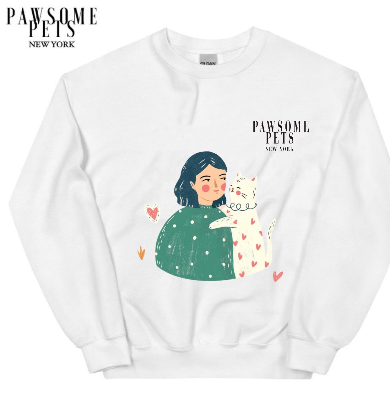 A cozy unisex sweatshirt featuring the phrase 'Cat Is My Life' printed in eco-friendly ink, perfect for cat lovers.