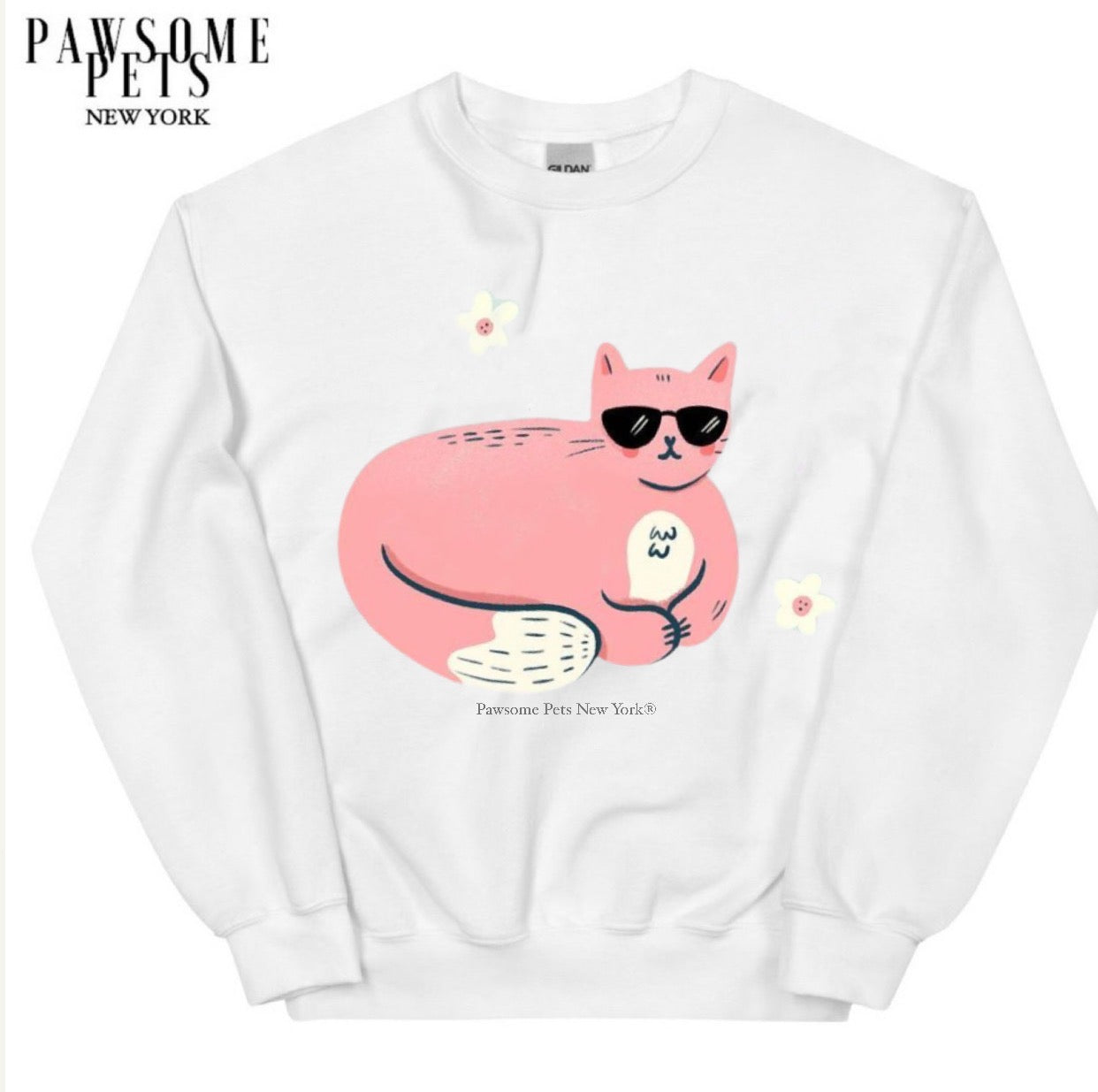 Chill Cat sweatshirt featuring a playful cat design, made from soft cotton-polyester blend, perfect for casual wear.