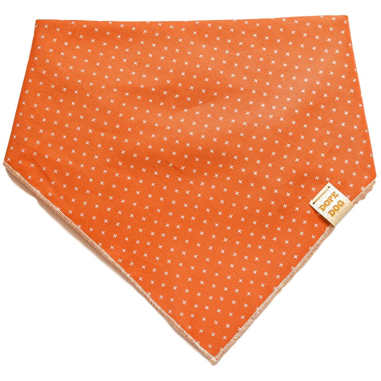 Thankful For You dog bandana made of cotton with a vegan leather tag, designed for mini and giant dogs.