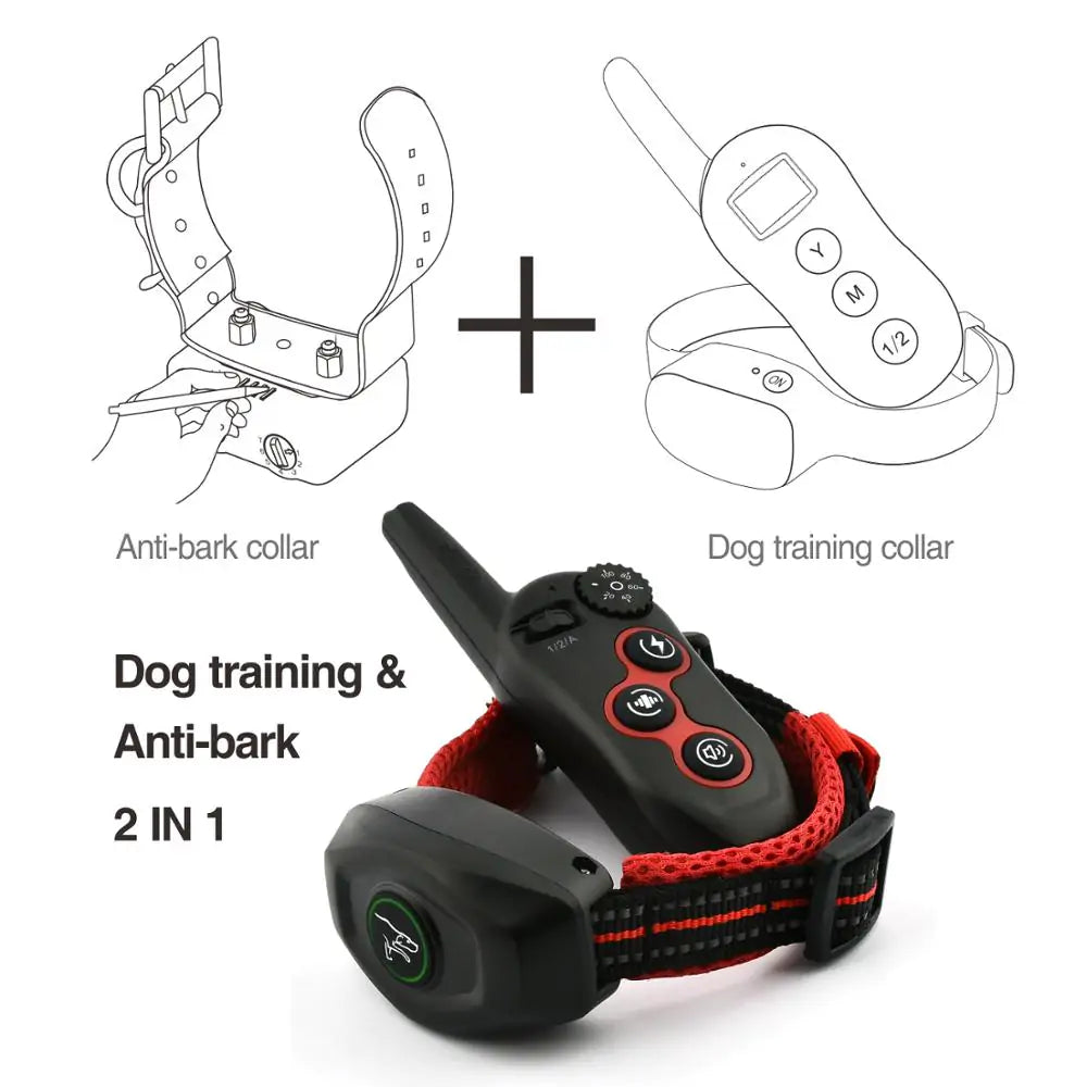 DB400 Remote Dog Bark & Training Collar with adjustable nylon strap and waterproof receiver, designed for effective dog training.