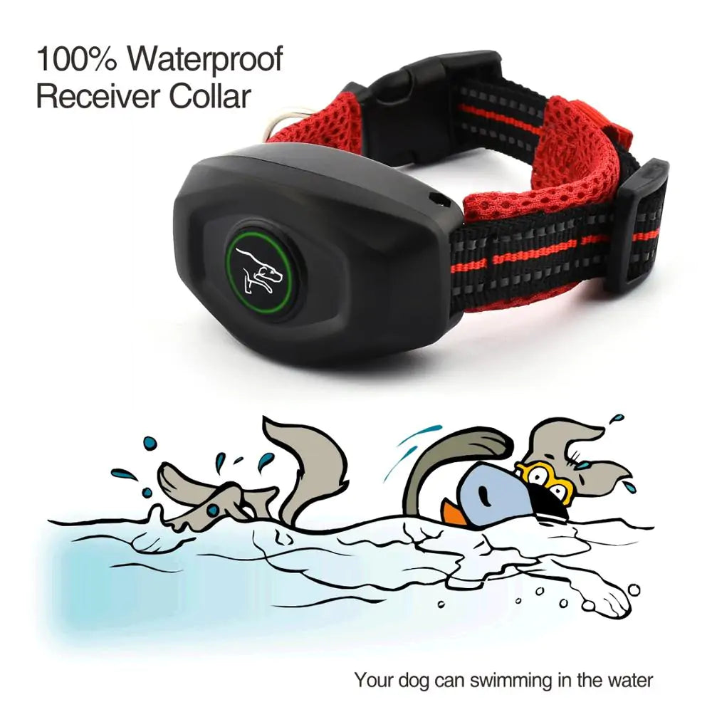 DB400 Remote Dog Bark & Training Collar with adjustable nylon strap and waterproof receiver, designed for effective dog training.