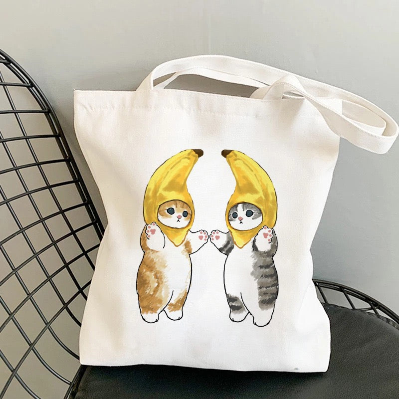 A stylish Polyester Canvas Tote Bag - #30 featuring vibrant artwork by PAWSOME PETS NEW YORK, measuring 38*35 cm.