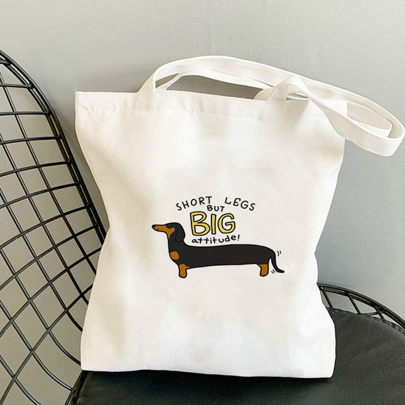 Durable Polyester Canvas Tote Bag - #6 with vibrant design by PAWSOME PETS NEW YORK, measuring 38*35 cm.