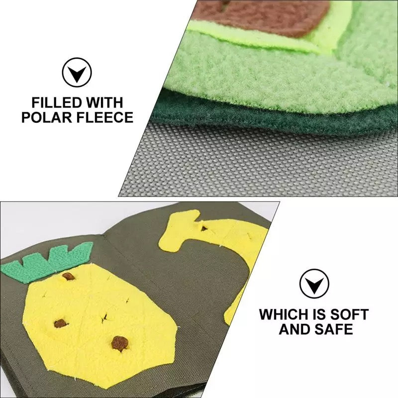 Training Snuffle Pets Toy designed for IQ treat dispensing, featuring a colorful cloth book with various textures and a rotating top for engaging play.