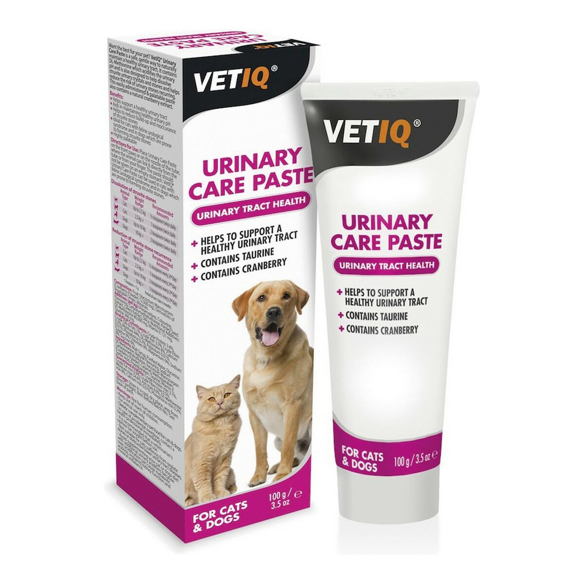 Treatment Planet Line Urinary Care Paste in a 100 g tube, designed for urinary health in dogs and cats, featuring a blend of beneficial ingredients.