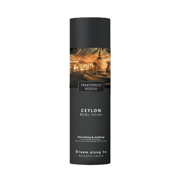 TC21 Bodylotion Ceylon 250 ml bottle with coconut oil and honeydew melon extract, showcasing its hydrating properties.