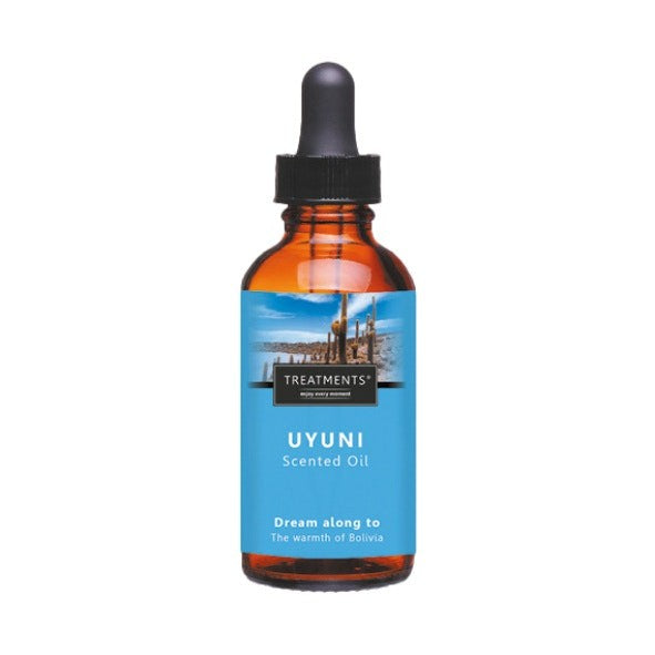 20 ml bottle of Uyuni scented oil with a warm, inviting label, designed for use in aroma diffusers.