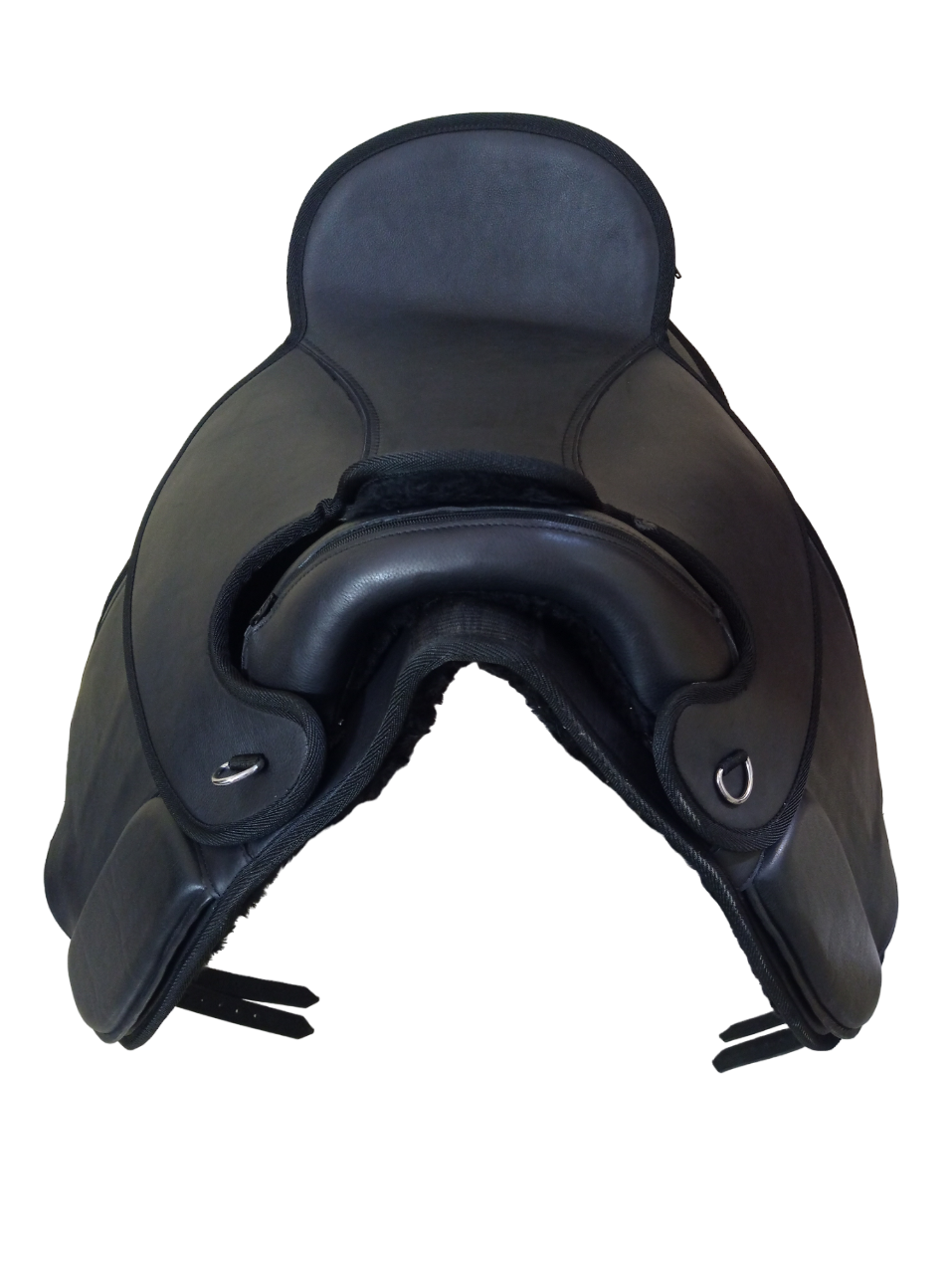 Lightweight Treeless Synthetic Bareback Horse Saddle in classic western style, featuring nylon binding and synthetic fleece padding.