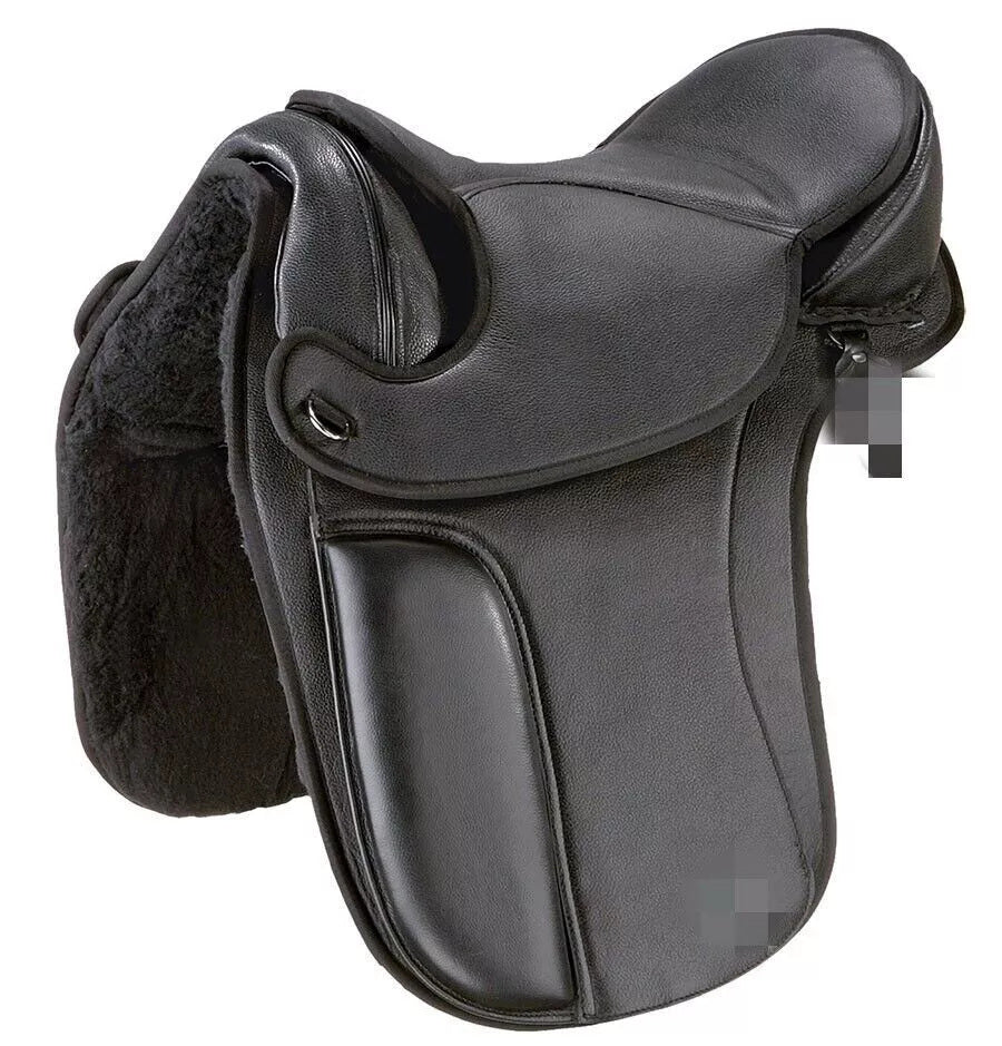 Treeless Synthetic Bareback Horse Saddle in classic western style, featuring lightweight design and matching tack accessories.
