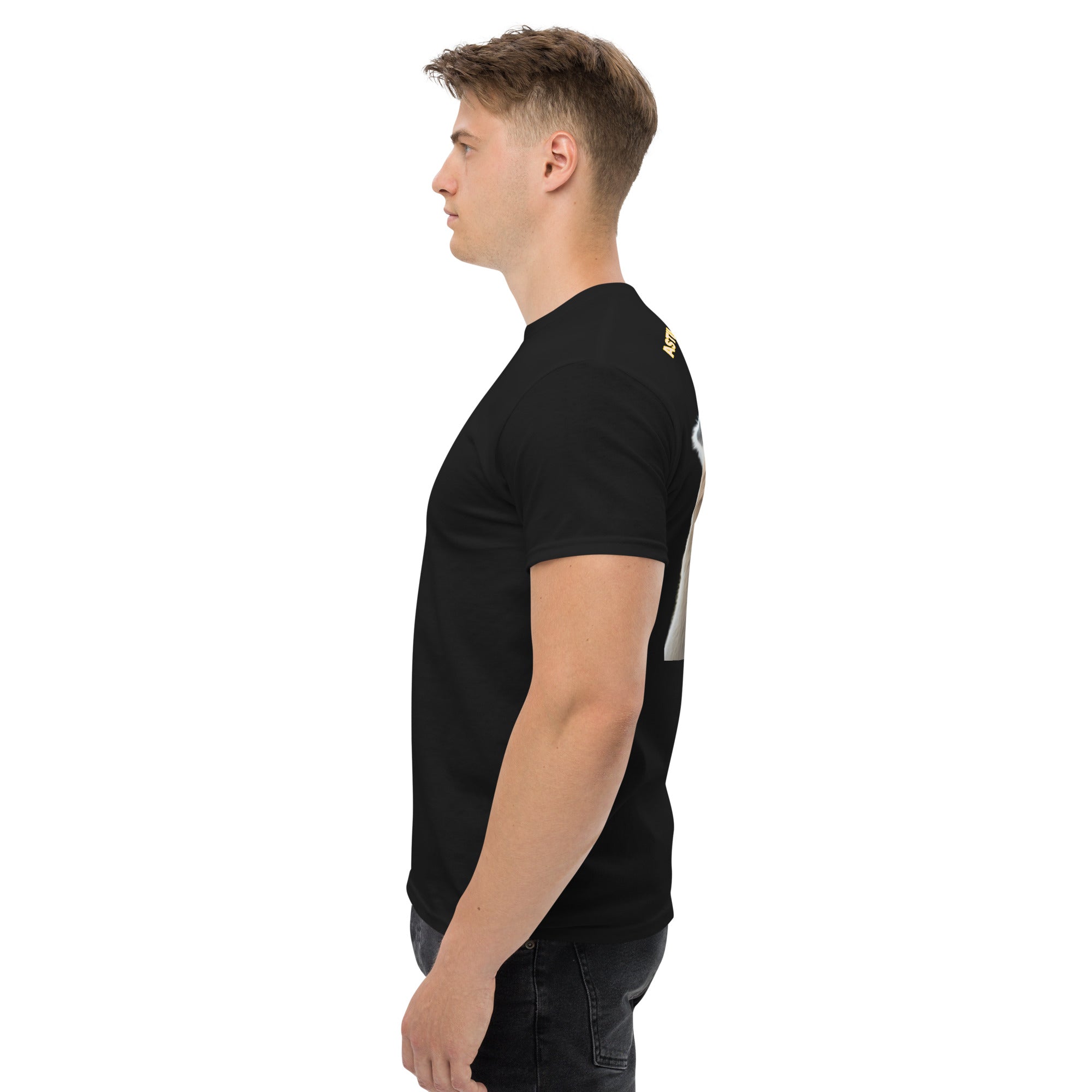 T-shirt classique unisexe en coton, disponible en plusieurs tailles et couleurs, parfait pour un look structuré.