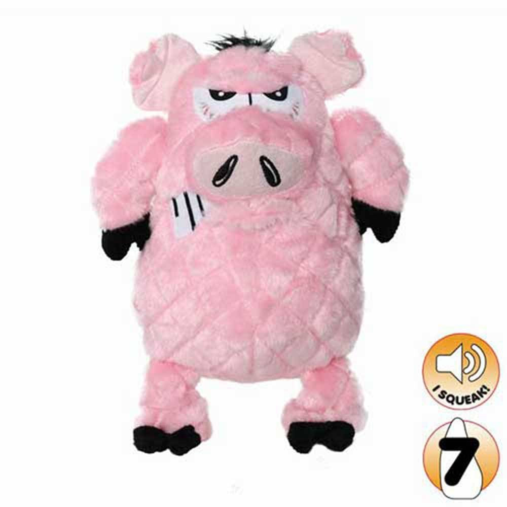 Tuffy Mighty Angry Animals Pig Dog Toy, featuring durable materials and a fun design for interactive play.