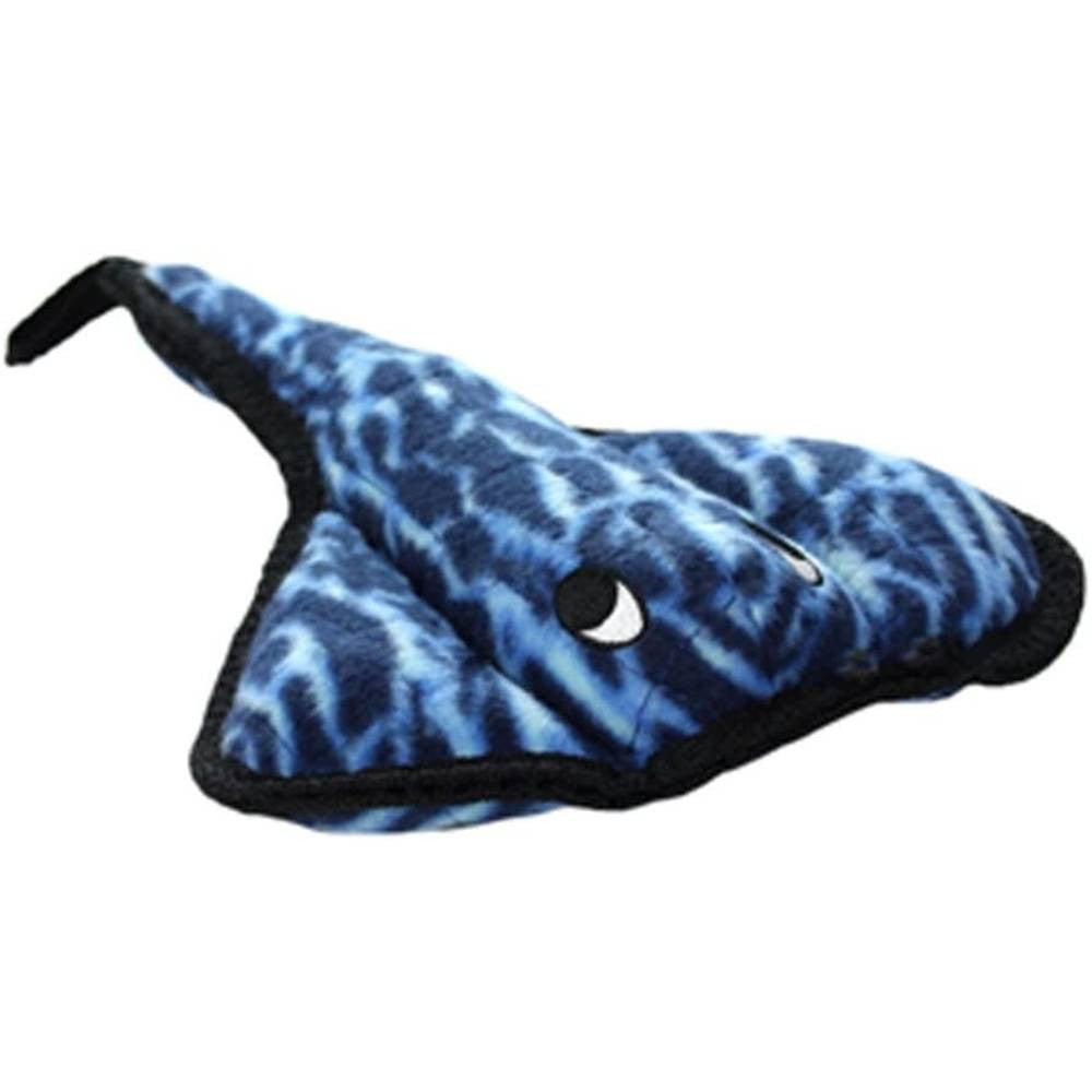Tuffy Ocean Creature Stingray dog toy, featuring a vibrant stingray design, multiple squeakers, and durable construction for large dogs.