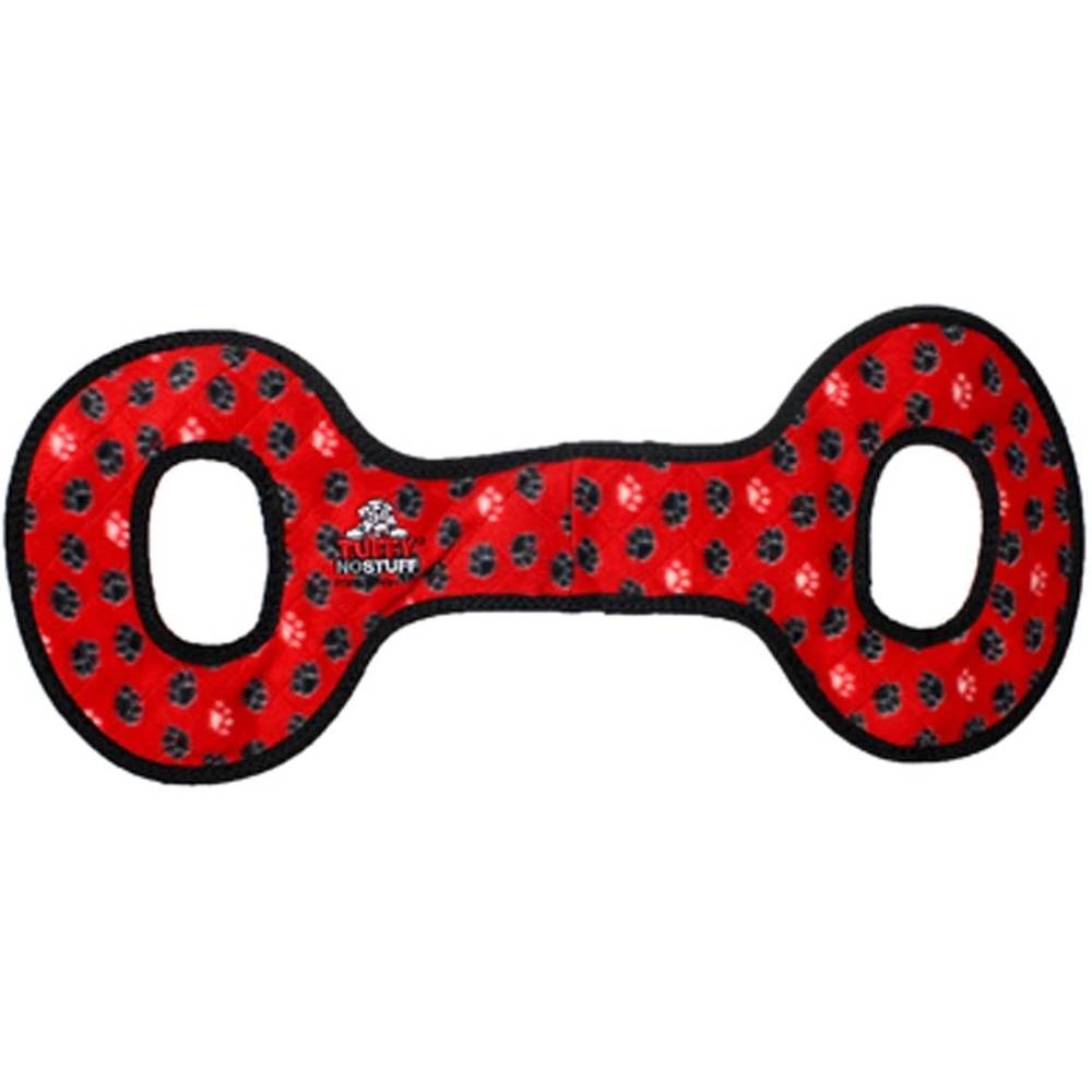 Tuffy Ultimate Tug-O-War dog toy featuring multiple layers, three squeakers, and durable stitching, designed for medium to large dogs.