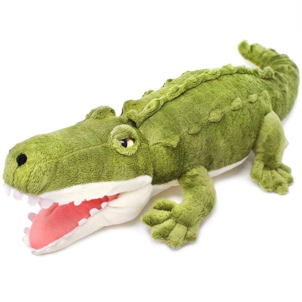 VIAHART Carioca the Crocodile plush toy, a soft and huggable 13-inch alligator with vibrant colors and a charming backstory.
