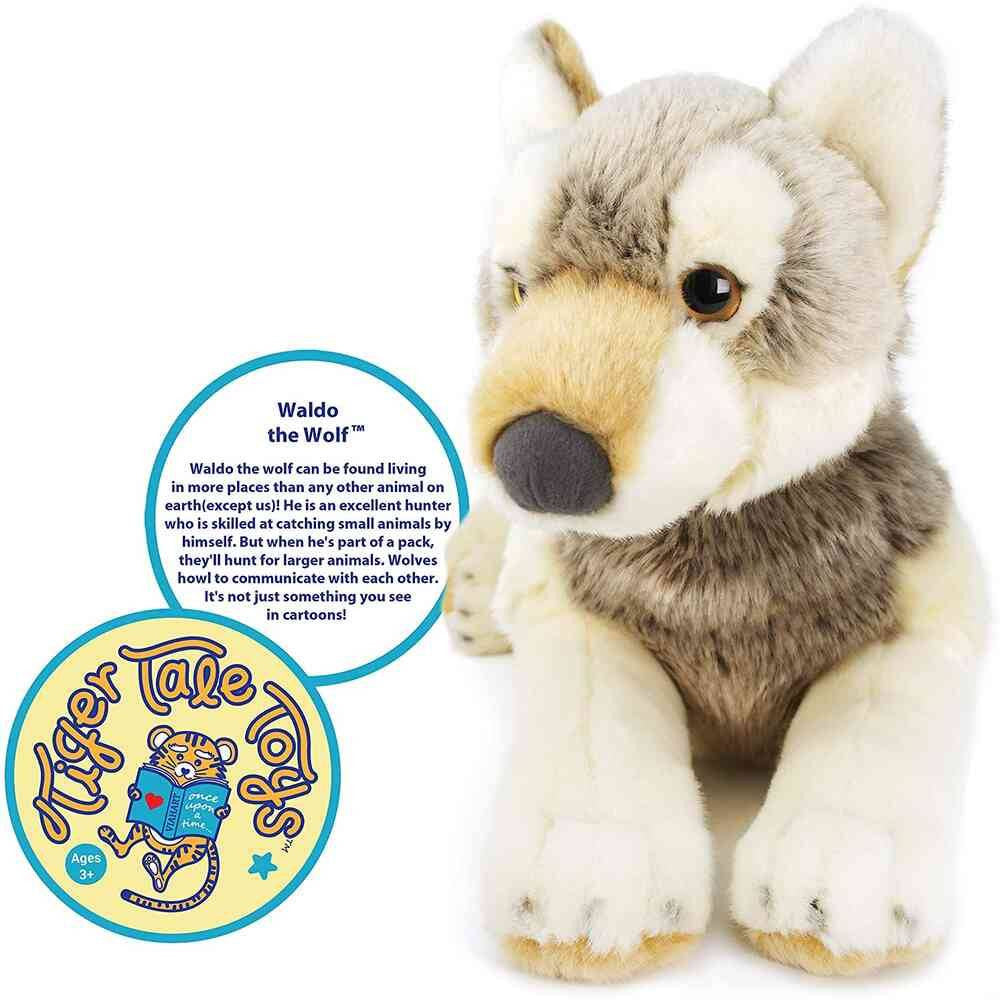 Viahart Wolcott The Wolf Plush Toy, soft and huggable, featuring a friendly expression and high-quality fabric.